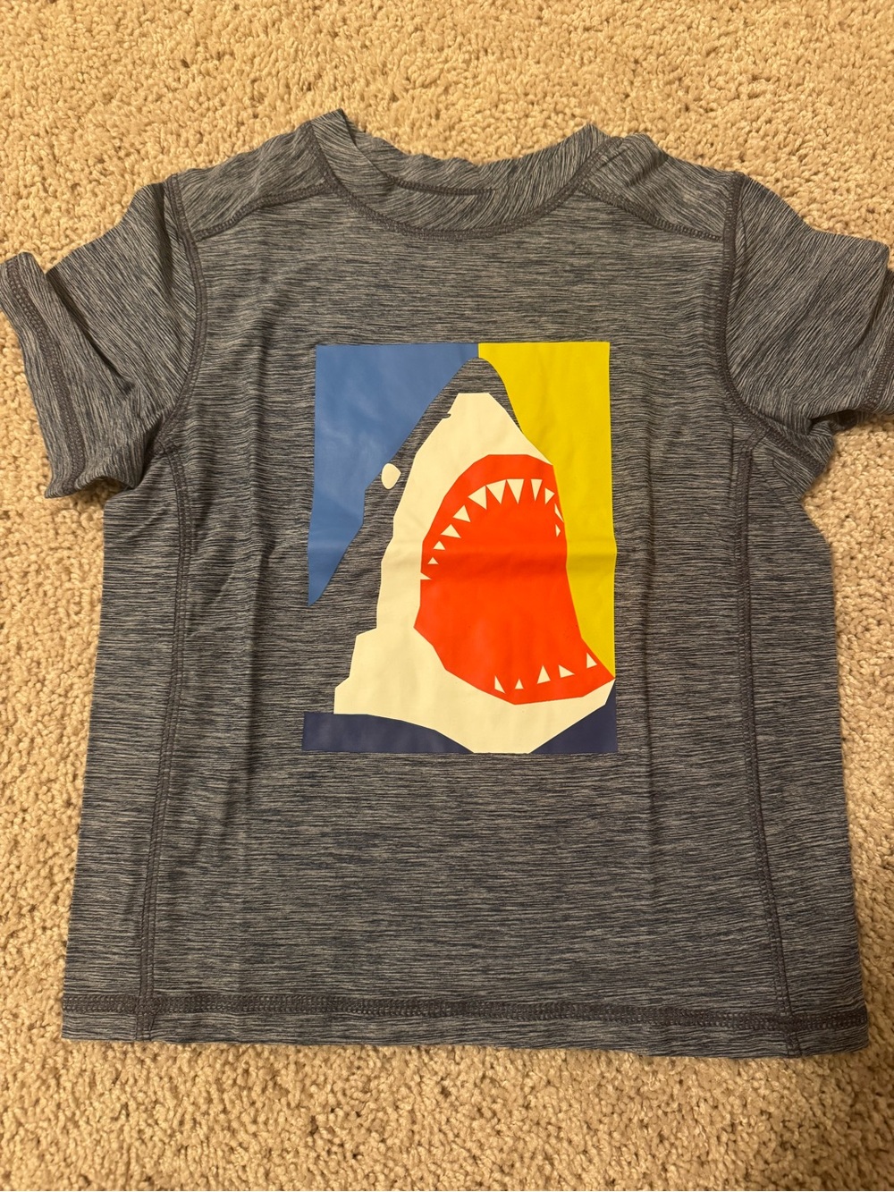 Hanna Andersson Grey UV Tee with Colorblock Shark Graphic
